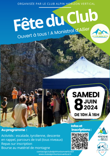 Fête du Club Alpin Horizon Vertical – 8 juin à Monistrol d’Allier